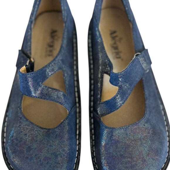 Alegria Woman's Blue/Silver Professional Mary-Jane Clogs/Mules Sz 9.5-10 - Picture 4 of 9